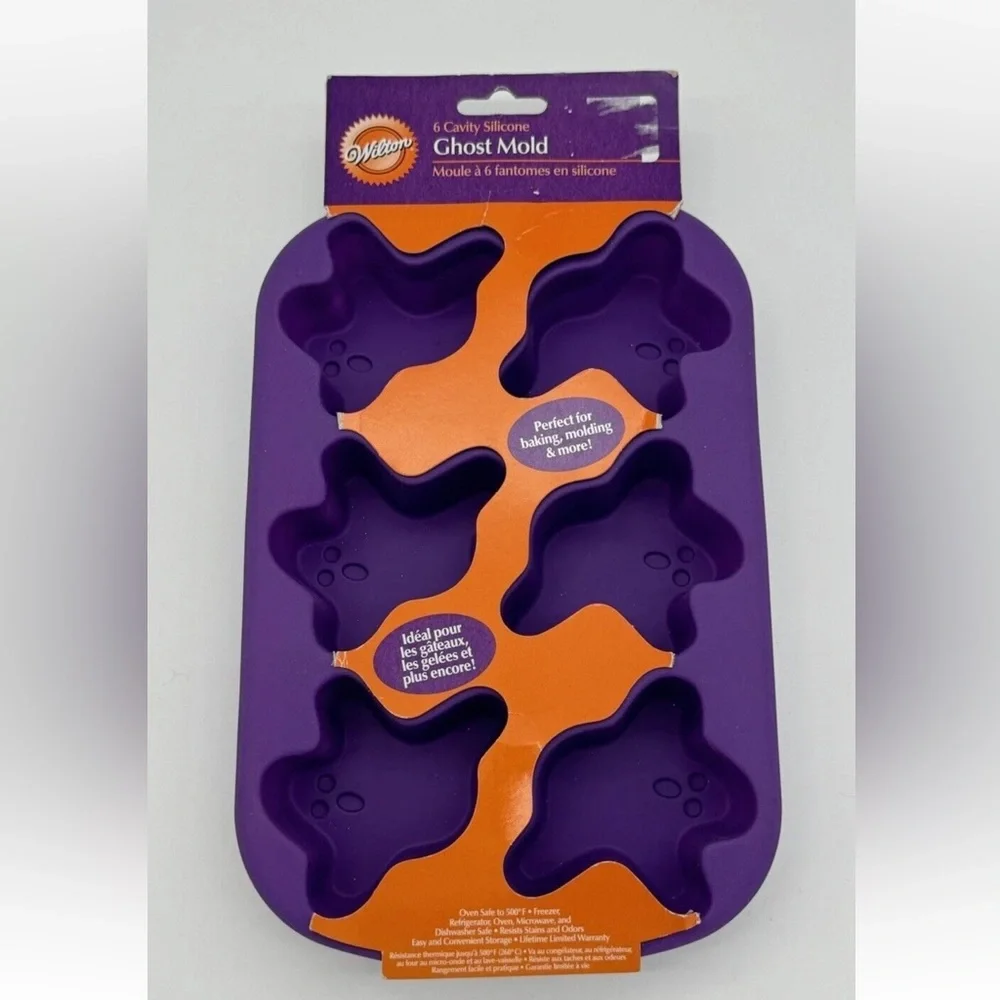 Wilton Ghost Non Stick Silicone Mold 6 cavity cupcake chocolate ice jello soap